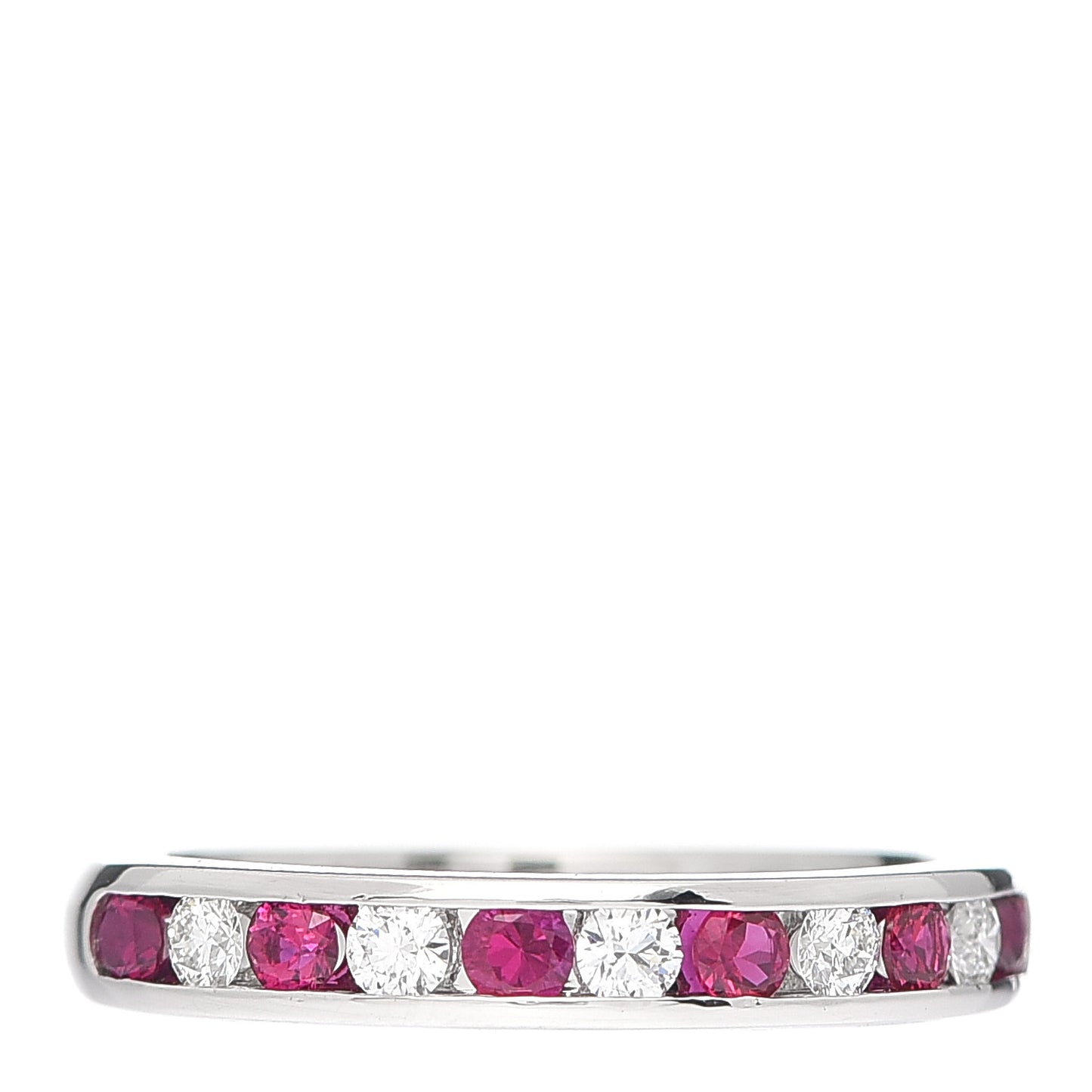 Platinum Diamond Ruby Wedding Band Ring 49 5