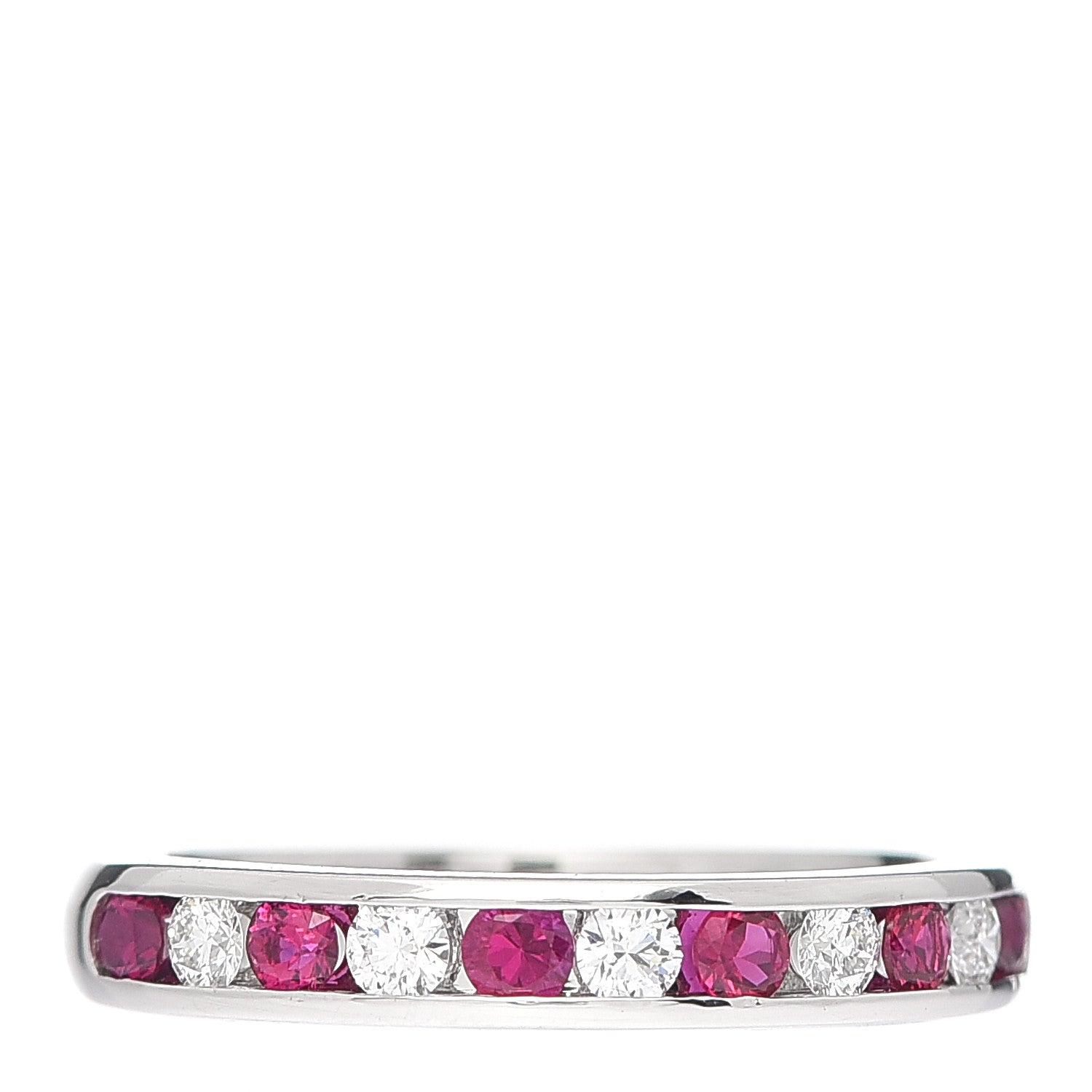Tiffany Platinum Diamond Ruby Wedding Band Ring 49 5 1 of 5
