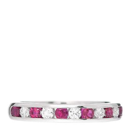 Tiffany Platinum Diamond Ruby Wedding Band Ring 49 5 1 of 5