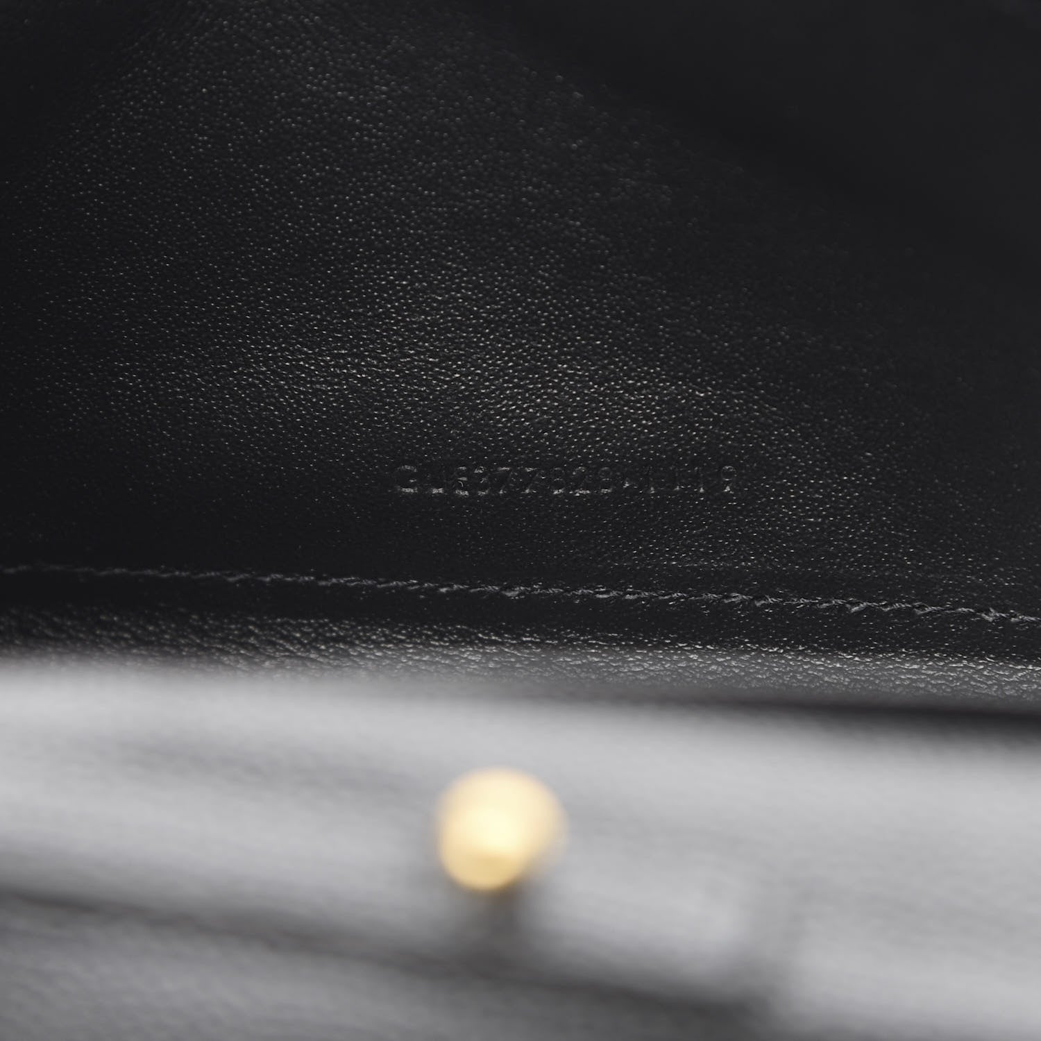 Saint Laurent Grain De Poudre Matelasse Chevron Monogram Chain Wallet Black 7 of 10