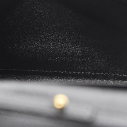 Saint Laurent Grain De Poudre Matelasse Chevron Monogram Chain Wallet Black 7 of 10