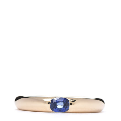 Cartier 18K Yellow Gold Blue Sapphire Ellipse Oval Cut Ring 57 8 1 of 5