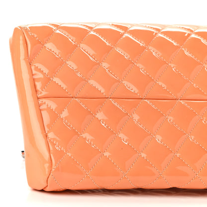 Chanel Patent Quilted Medium Just Mademoiselle Bowling Bag Orange 8 of 9