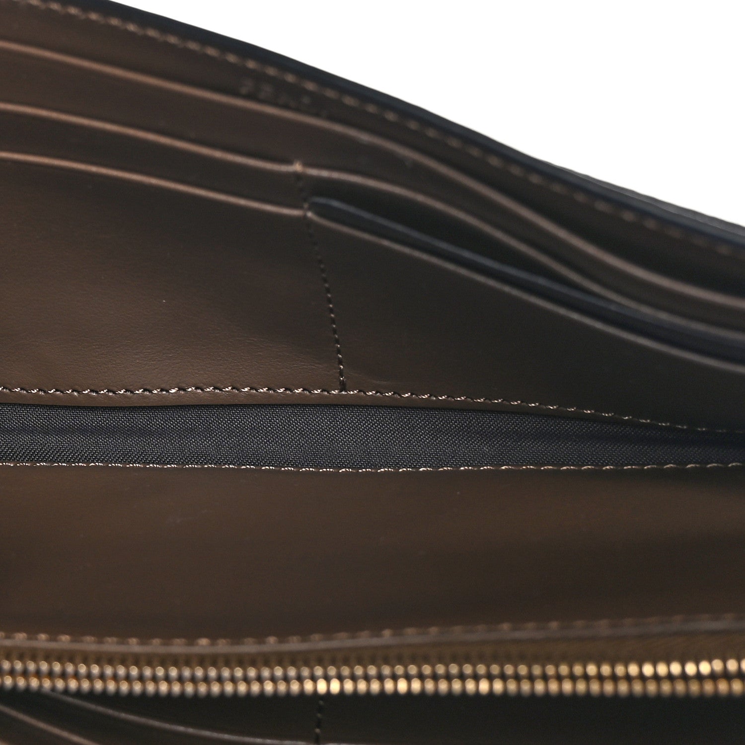 Fendi Vitello Soft F is Bi-Color FF 1974 Embossed Continental Envelope Wallet On Chain Maya Black 6 of 12