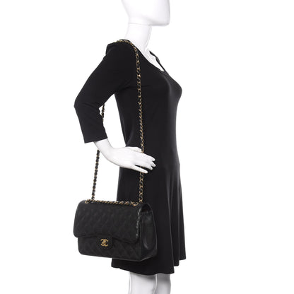 Chanel Caviar Quilted Jumbo Double Flap Black 3 of 11