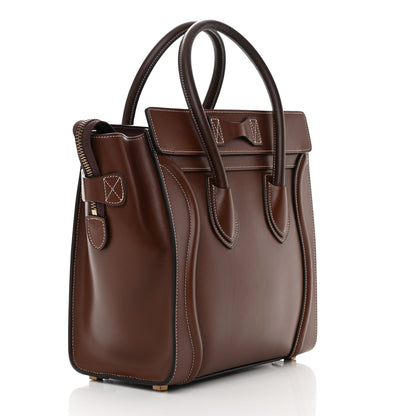 Celine Satinated Natural Calfskin Micro Luggage Dark Brown 3 of 13