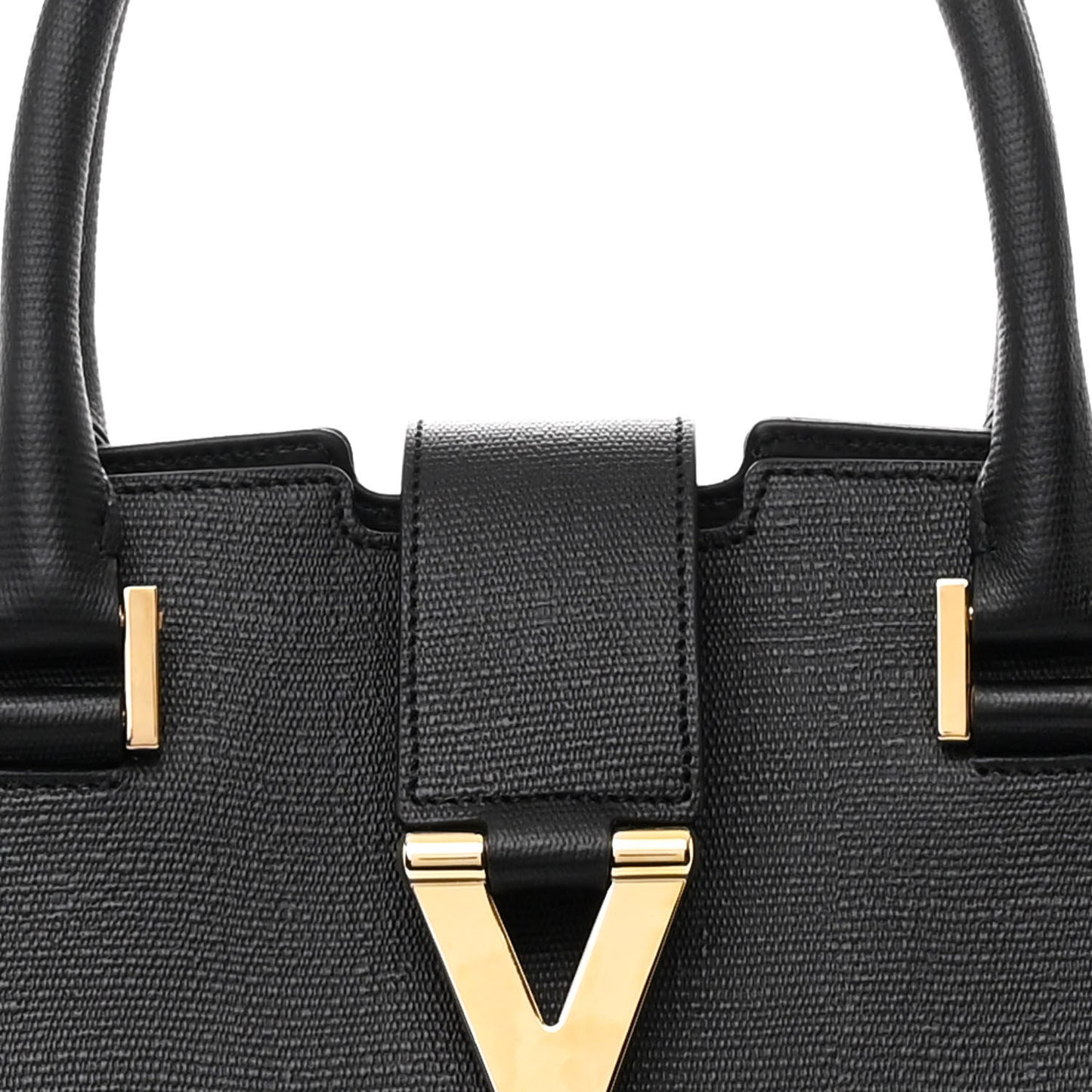 Textured Calfskin Medium Classic Y Cabas Black