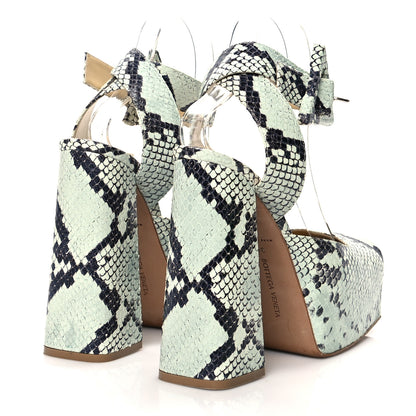 Bottega Veneta Faded Goatskin Python Printed Tower 40/140mm Platform Pumps 38 Dew Black 4 of 9