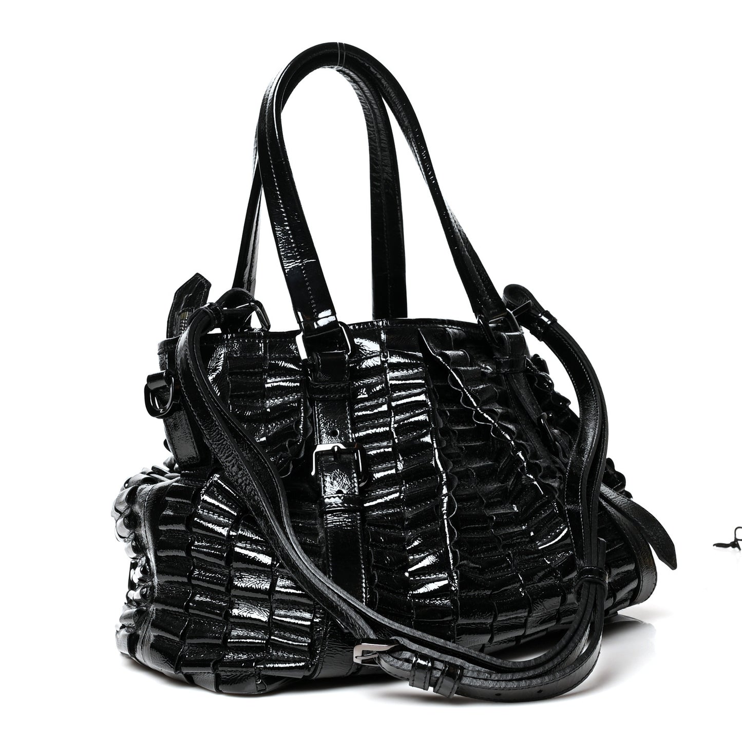 Patent Ruffled Medium Lowry Black
