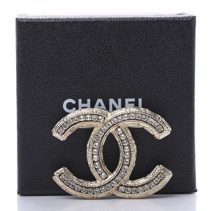 Chanel Crystal CC Brooch Light Gold 5 of 5
