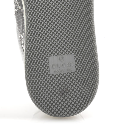 Gucci Metallic Nappa Silk Crystals Womens Screener Sneakers 36.5 Silver Light Grey 8 of 11