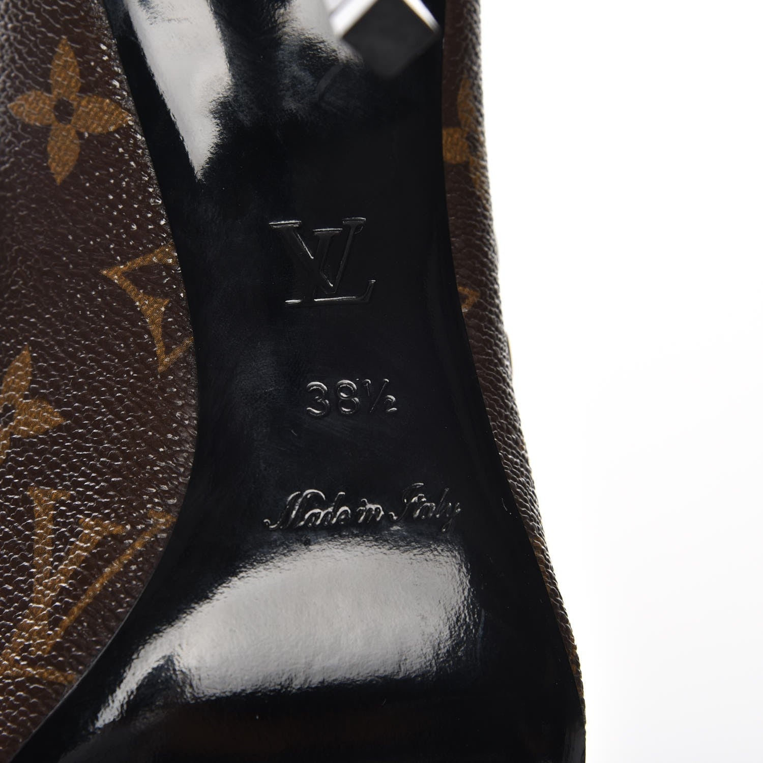 Louis Vuitton Calfskin Monogram Eldorado Pumps 38.5 Cacao 6 of 8