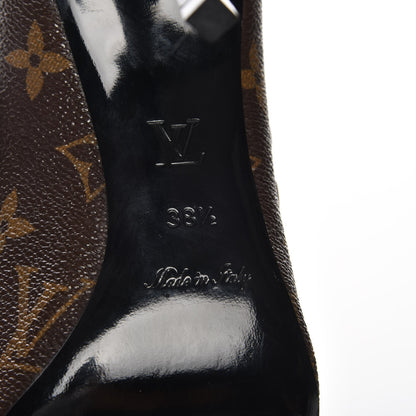 Louis Vuitton Calfskin Monogram Eldorado Pumps 38.5 Cacao 6 of 8