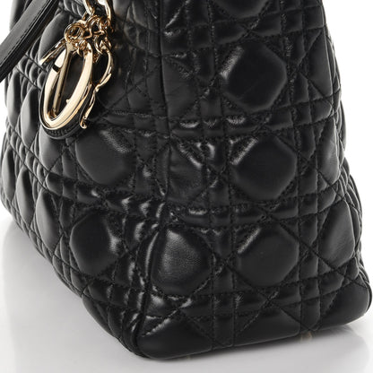 Christian Dior Lambskin Cannage Medium Supple Lady Dior Black 8 of 9