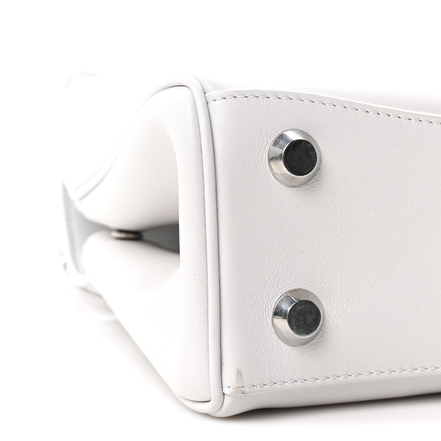Balenciaga Natural Smooth Calfskin Mini Rodeo Top Handle Handbag Optic White 9 of 10