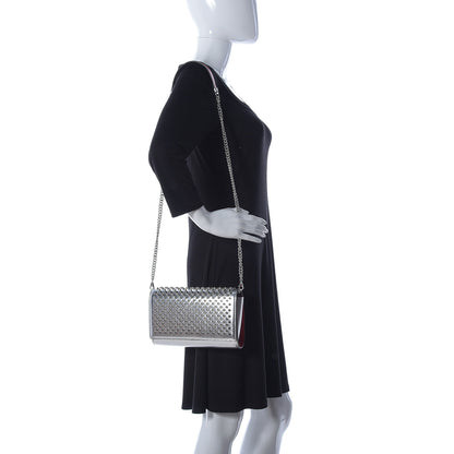 Christian Louboutin Metallic Calfskin Spikes Multimetal Paloma Clutch Silver 2 of 9