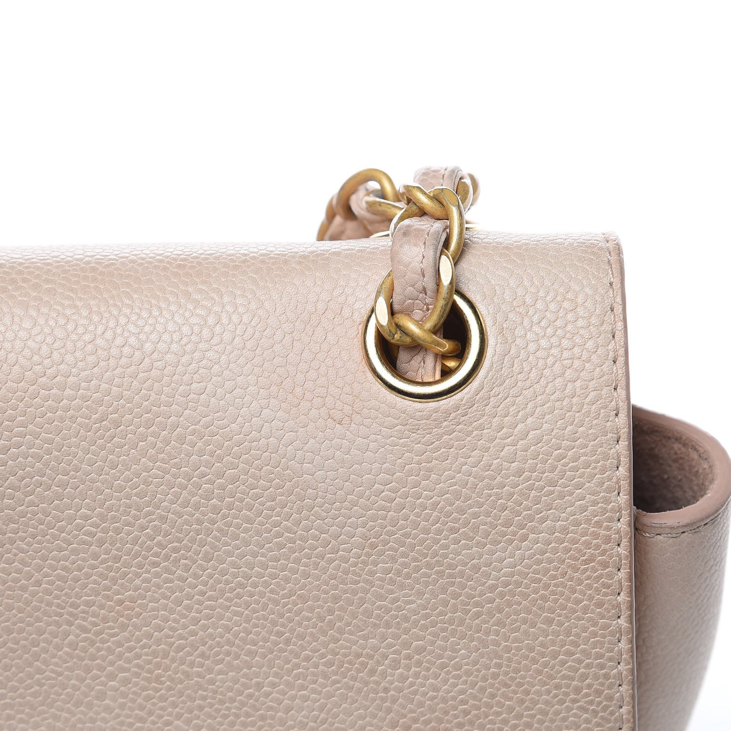 Grained Calfskin Jumbo Classic Pure Double Flap Nude