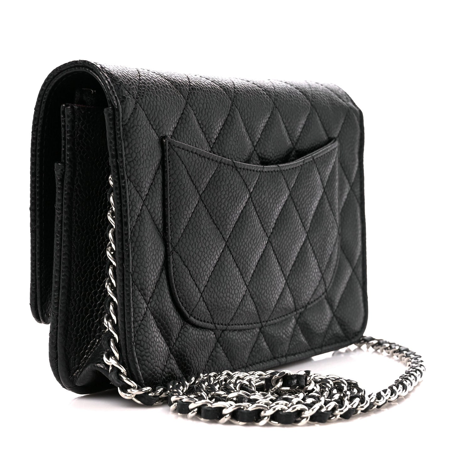 Caviar Quilted Wallet On Chain WOC Black