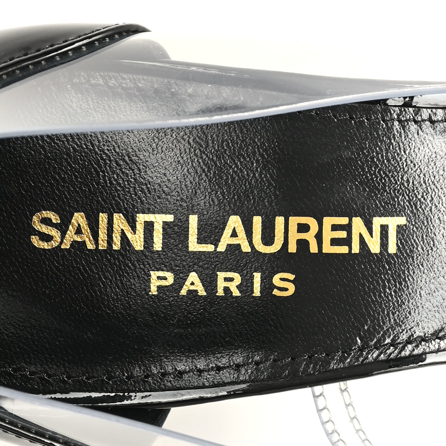 Saint Laurent Patent Calfskin PVC Opyum 110 Pump 36.5 Black Transparent 8 of 10