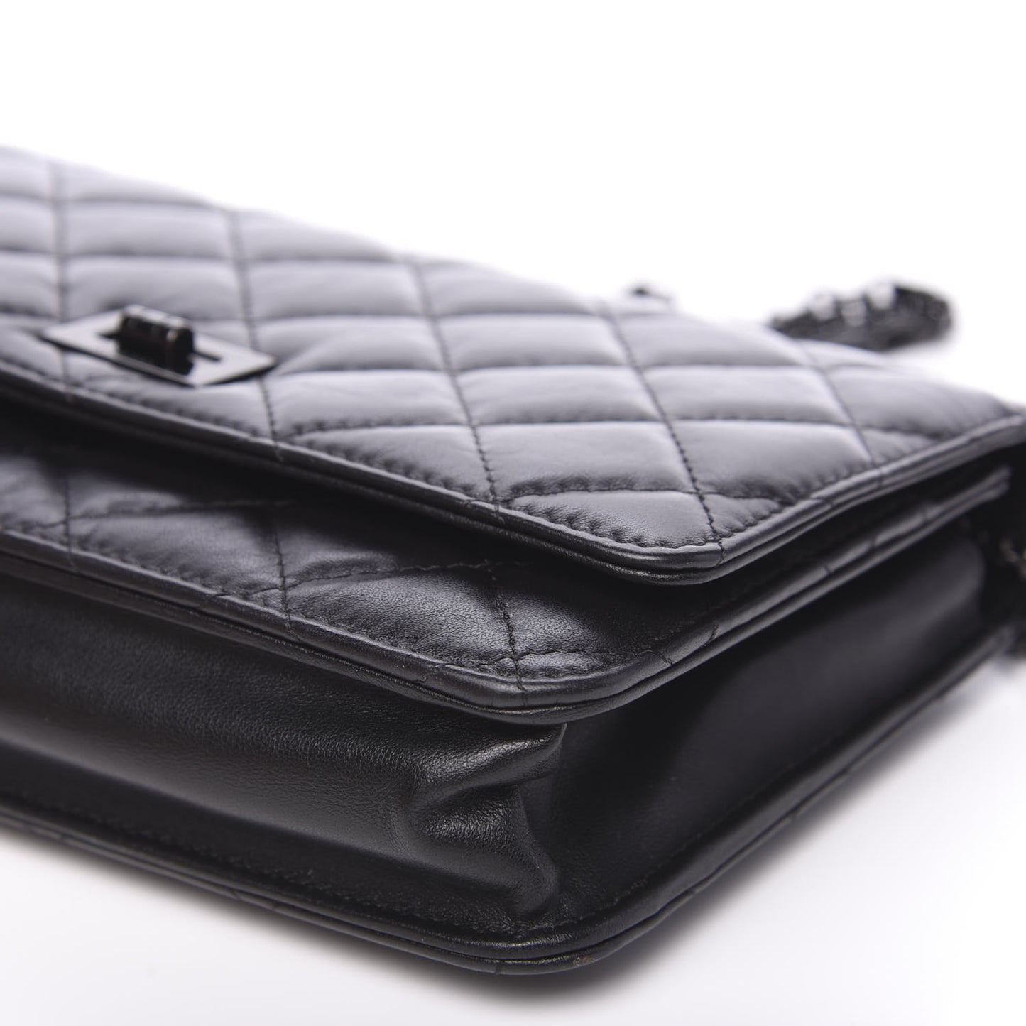 Aged Calfskin Quilted Reissue Wallet On Chain WOC So Black