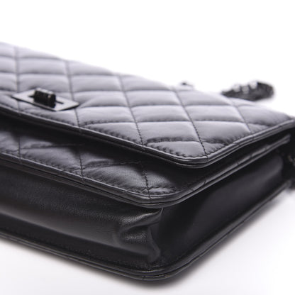 Chanel Aged Calfskin Quilted Reissue Wallet On Chain WOC So Black 9 of 9