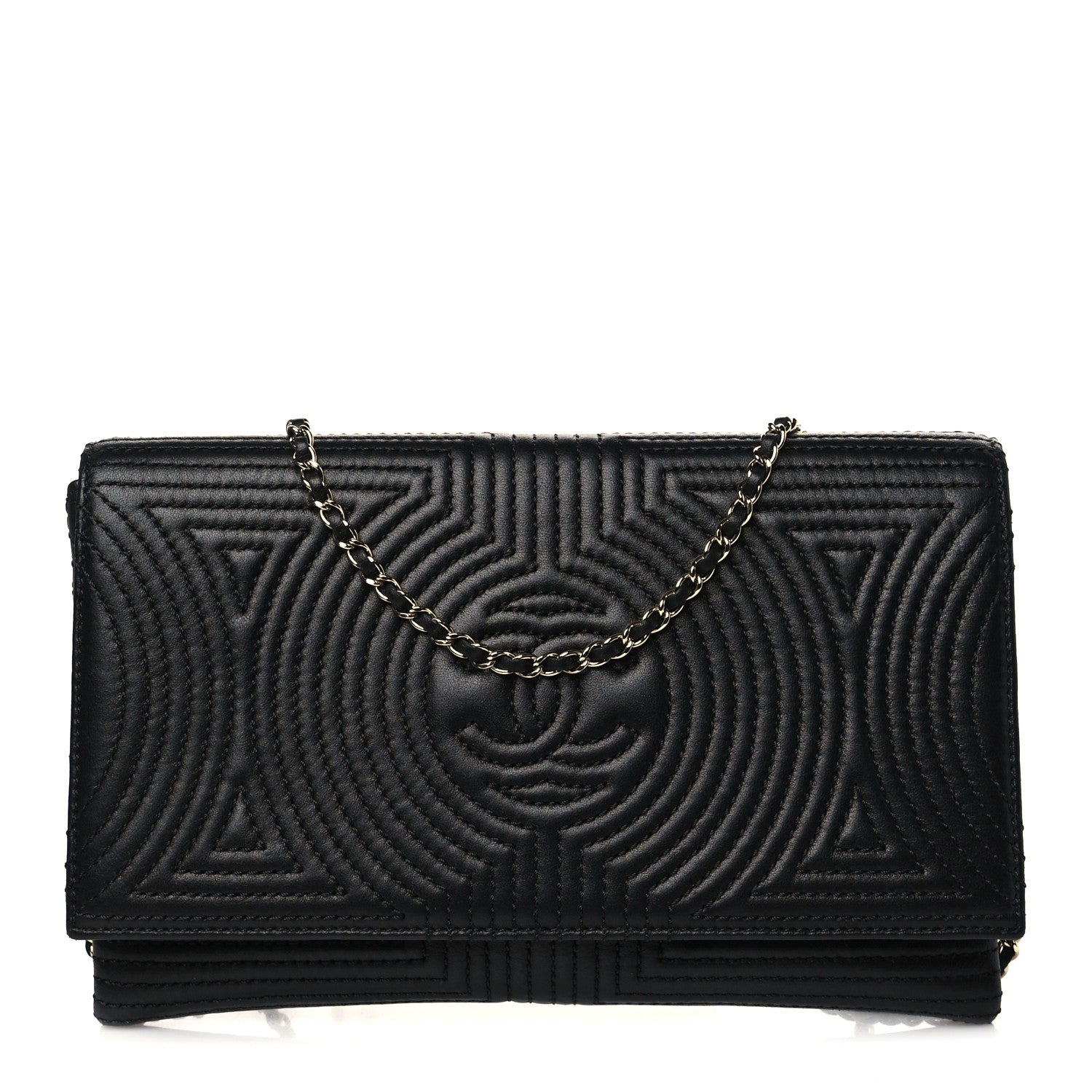 Chanel Calfskin Korean Garden Clutch With Chain Black 1 of 9