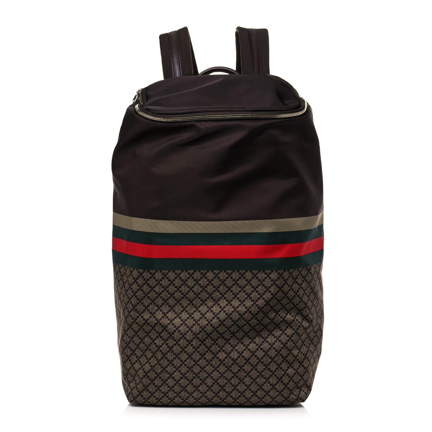 Gucci Nylon Diamante Backpack Brown 1 of 17