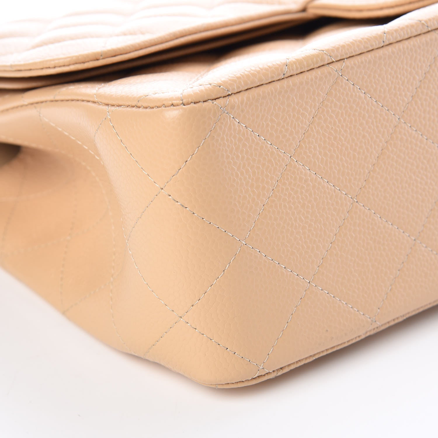 Chanel Caviar Quilted Jumbo Double Flap Light Beige 6 of 11