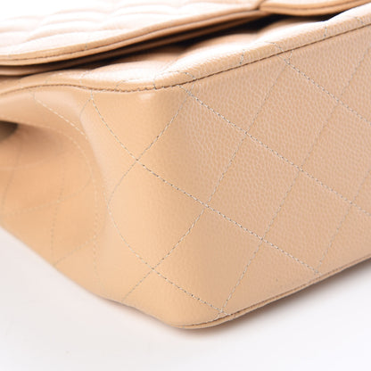 Chanel Caviar Quilted Jumbo Double Flap Light Beige 6 of 11