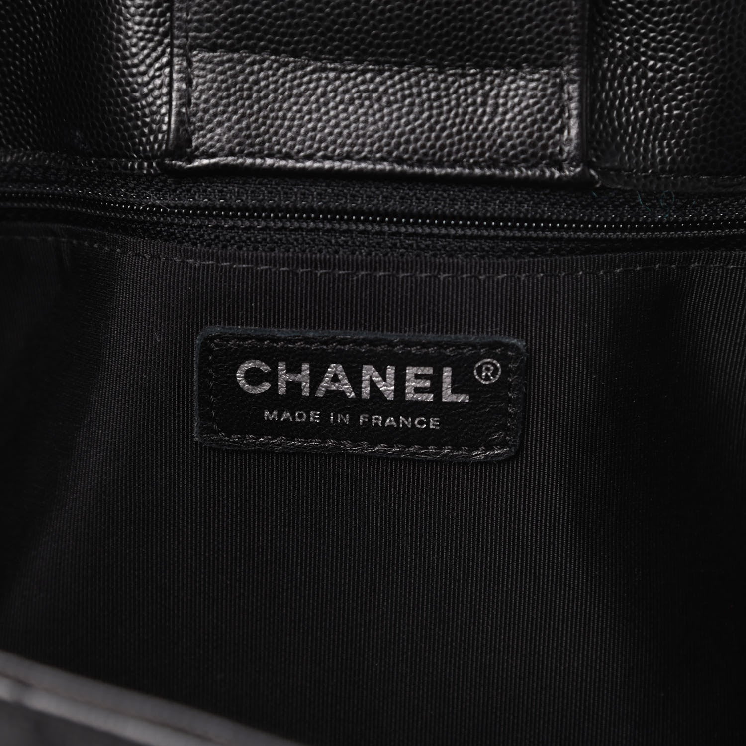 Chanel Caviar Chevron Quilted Large Shopping Tote Black 6 of 10