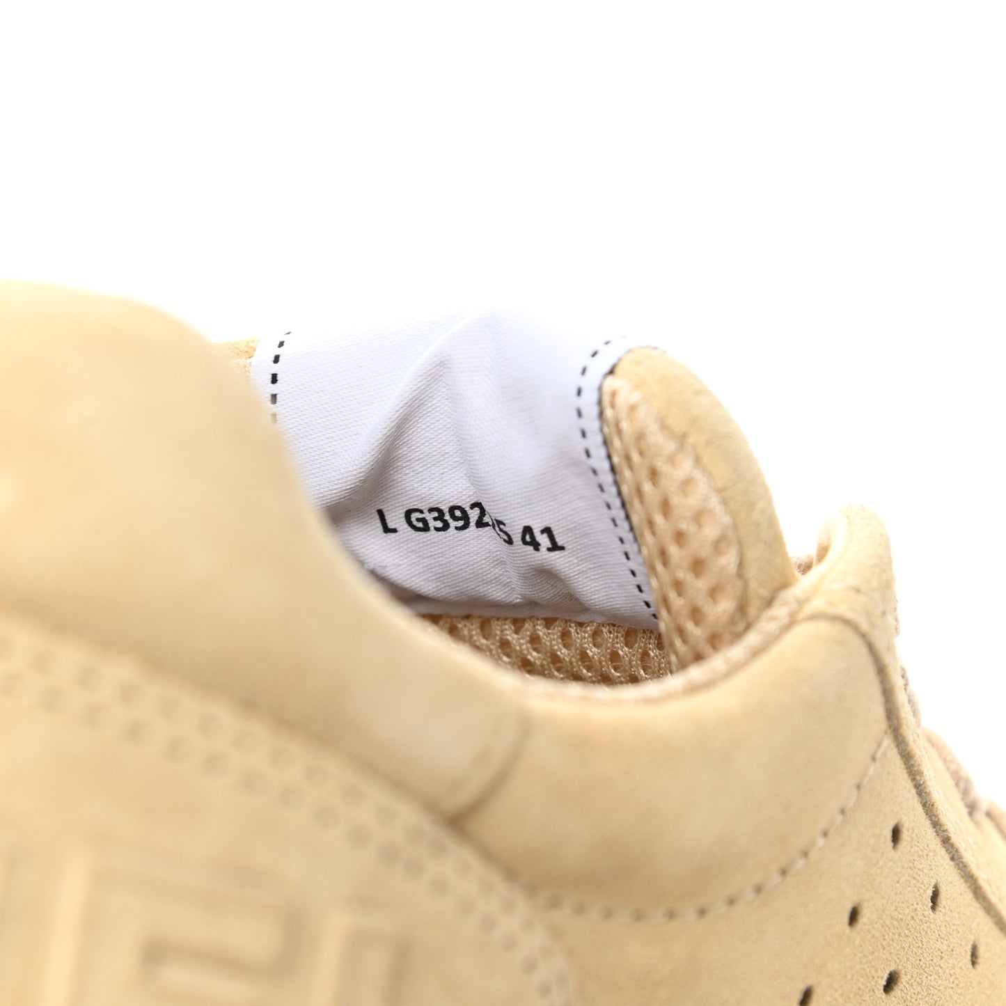 Suede Calfskin Logo Sneakers 41 Beige