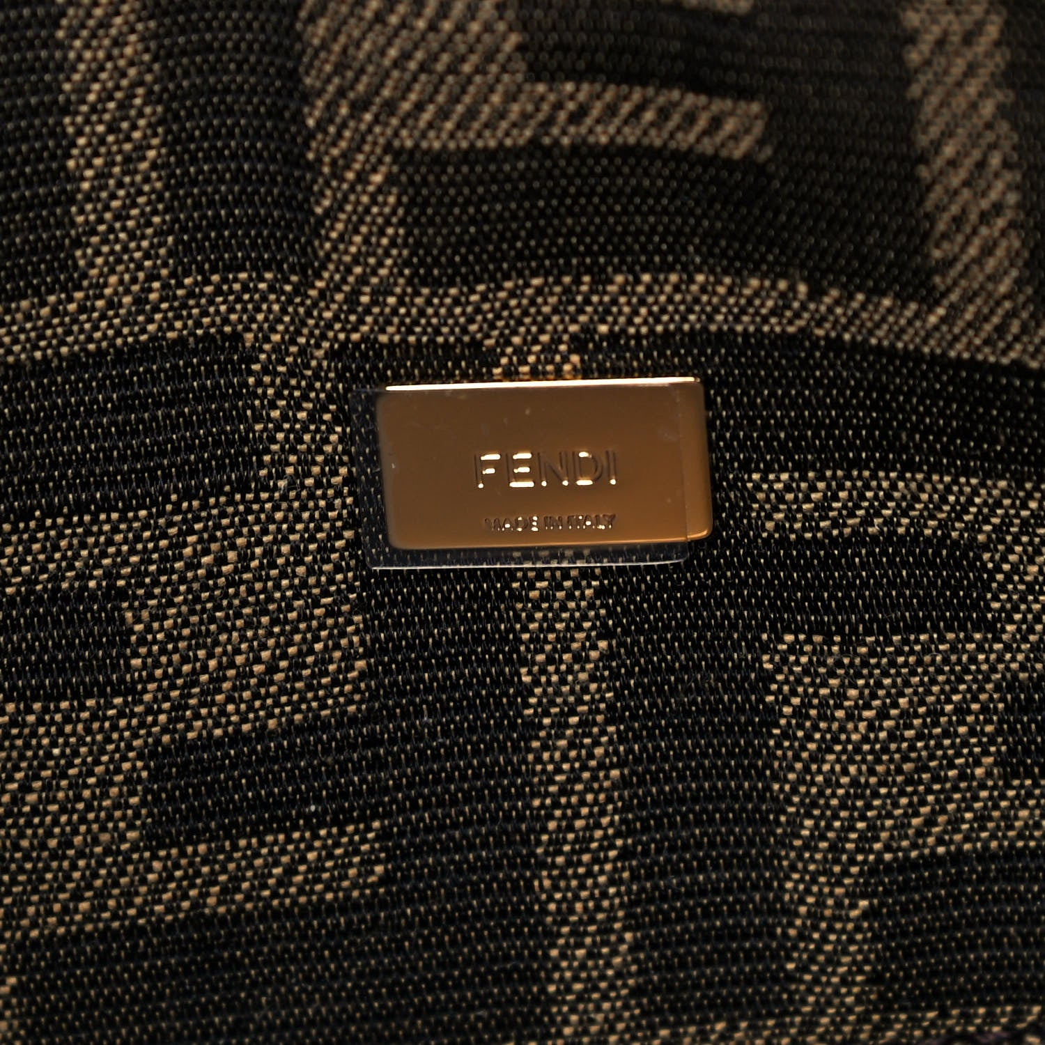 Fendi Fabric Jacquard FF 1974 Mini Baguette Tobacco Moro Black 5 of 9