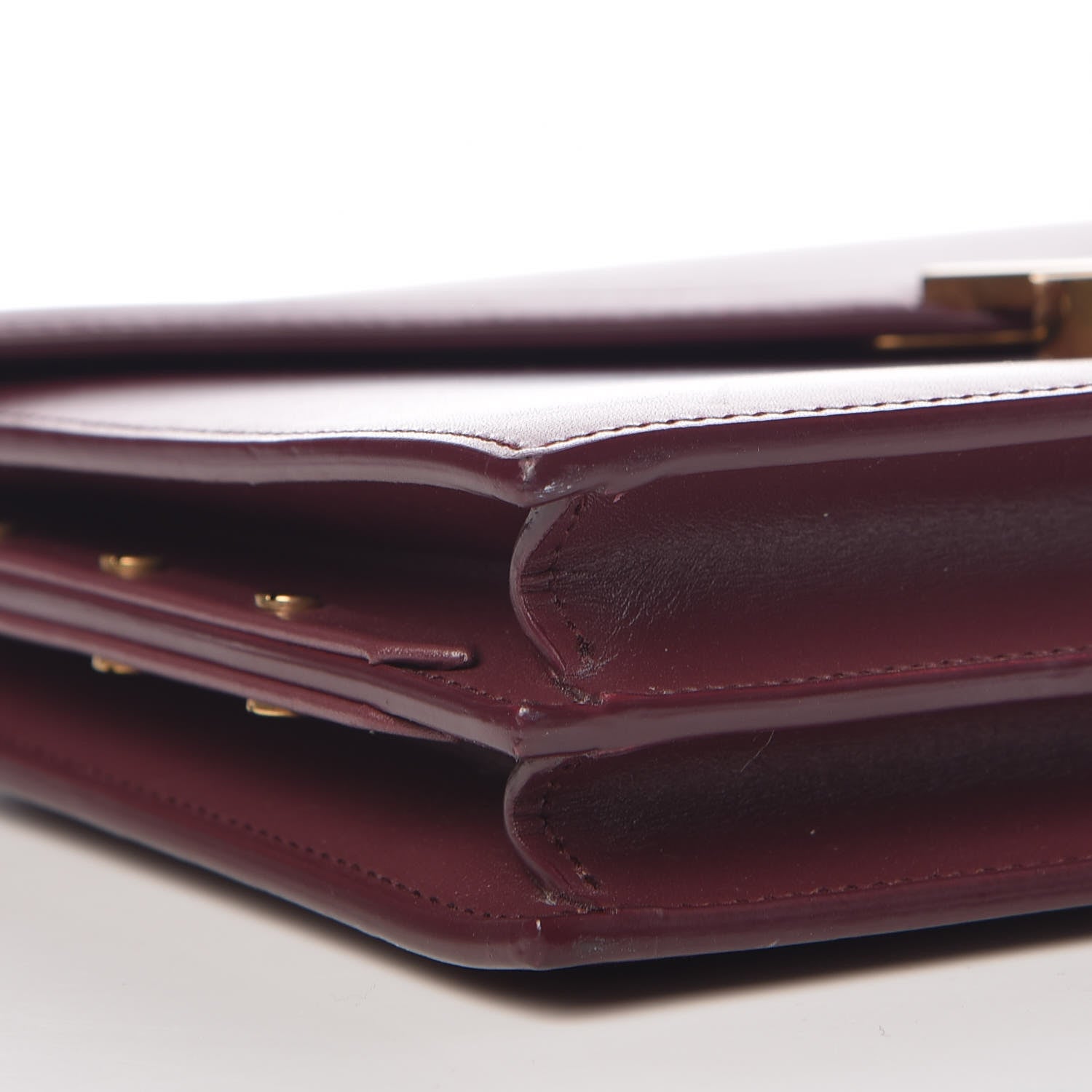 Saint Laurent Smooth Calfskin Monogram Cassandra Clasp Bag Rouge Legion 5 of 10