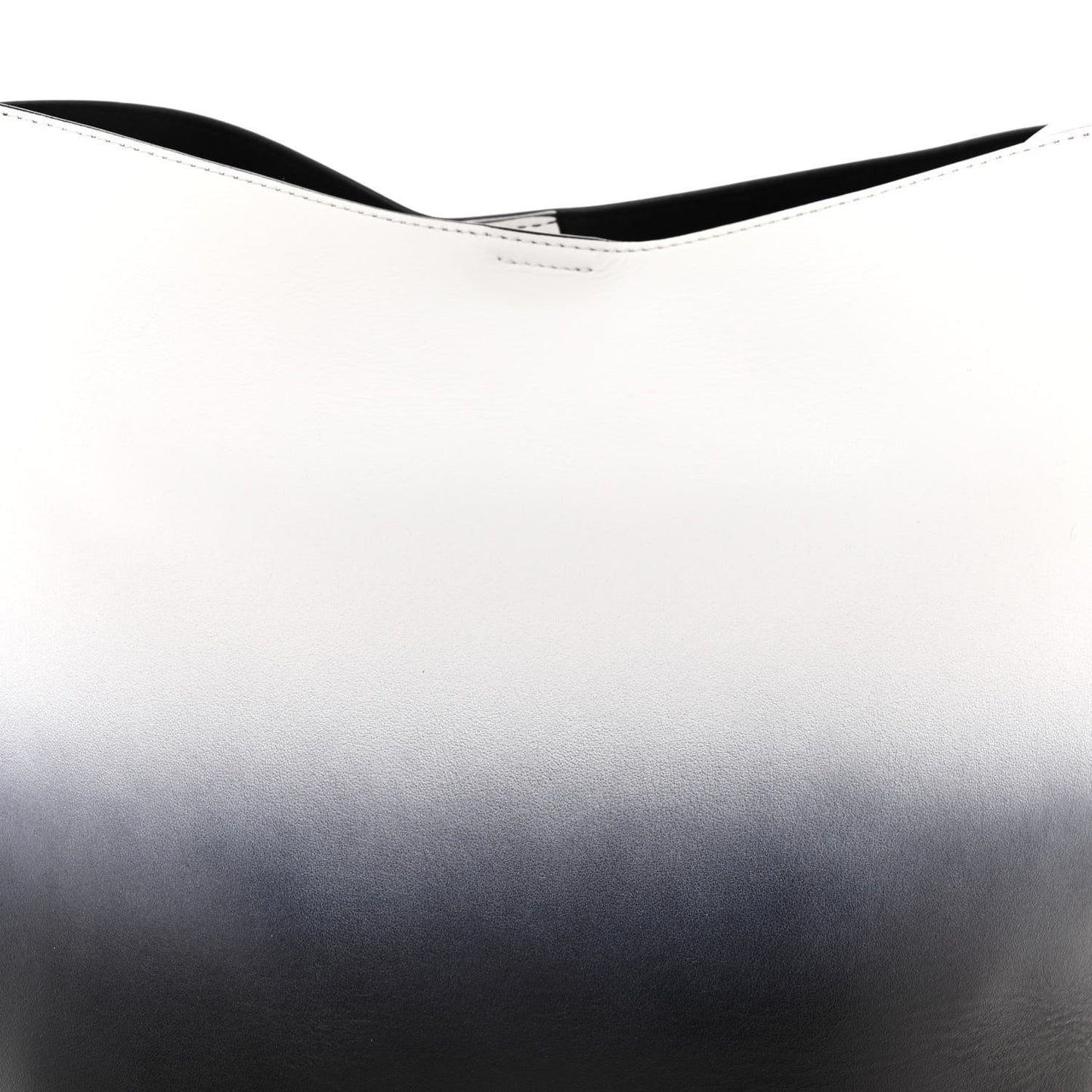 Calfskin Degrade Infinity Bucket Bag Black White