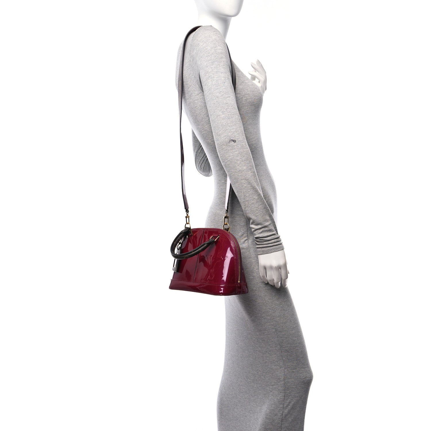 Louis Vuitton Patent Monogram Alma BB Magenta 2 of 9