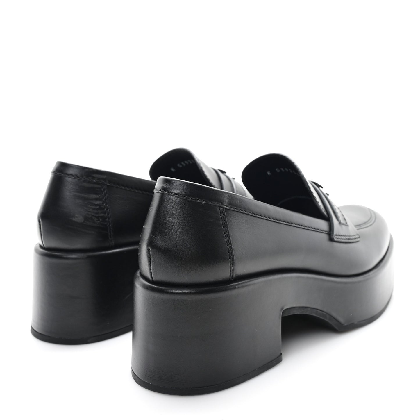 Calfskin CC Platform Loafers 38 Black