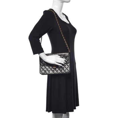 Chanel Lambskin Quilted Medium Single Flap Black 2 of 16