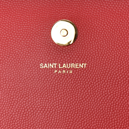 Saint Laurent Grain De Poudre Classic Monogram Kate Clutch New Red 8 of 11