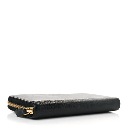Prada Vitello Move Bi-Color Zip Around Wallet Black Lacca 4 of 9