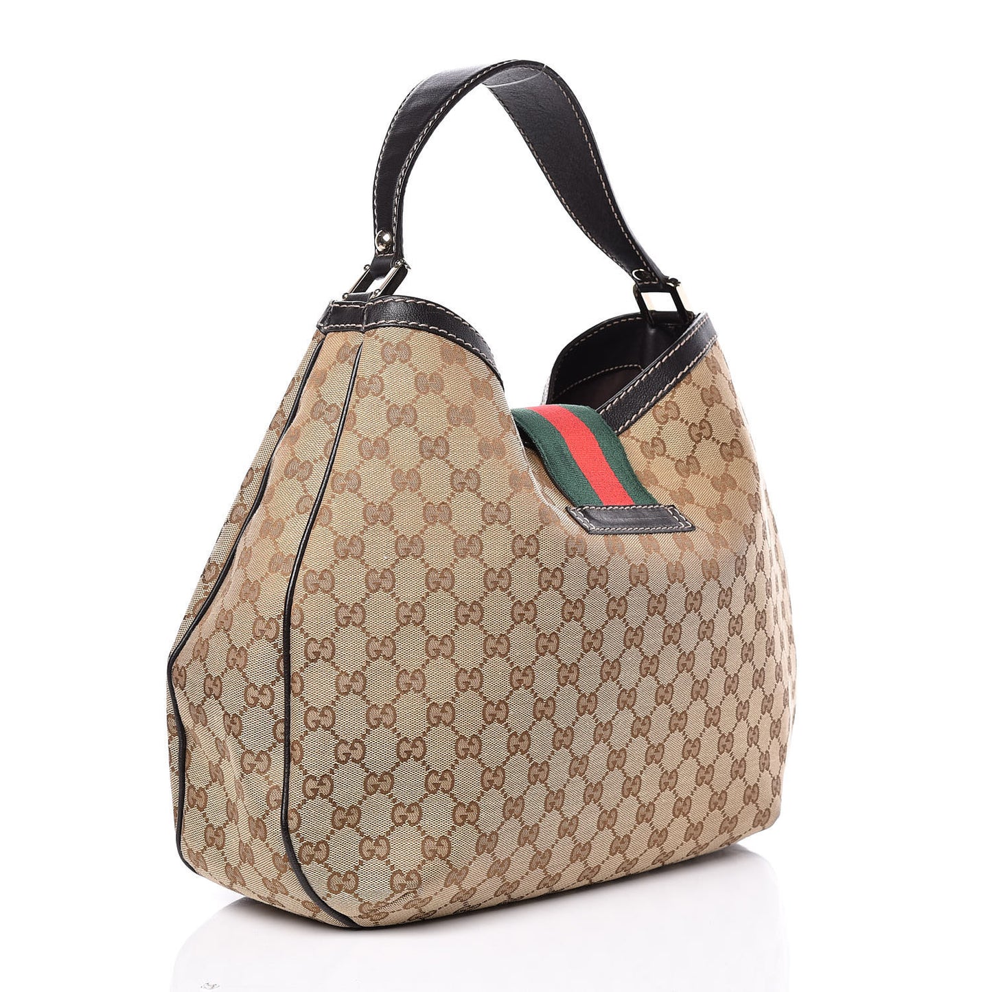 Monogram Large New Ladies Web Hobo Dark Brown