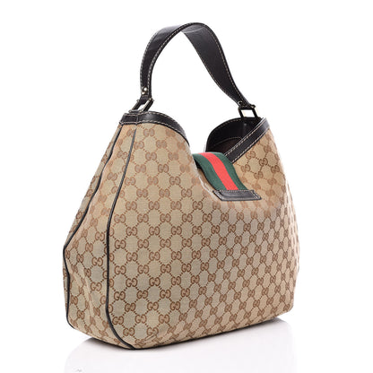 Gucci Monogram Large New Ladies Web Hobo Dark Brown 3 of 10
