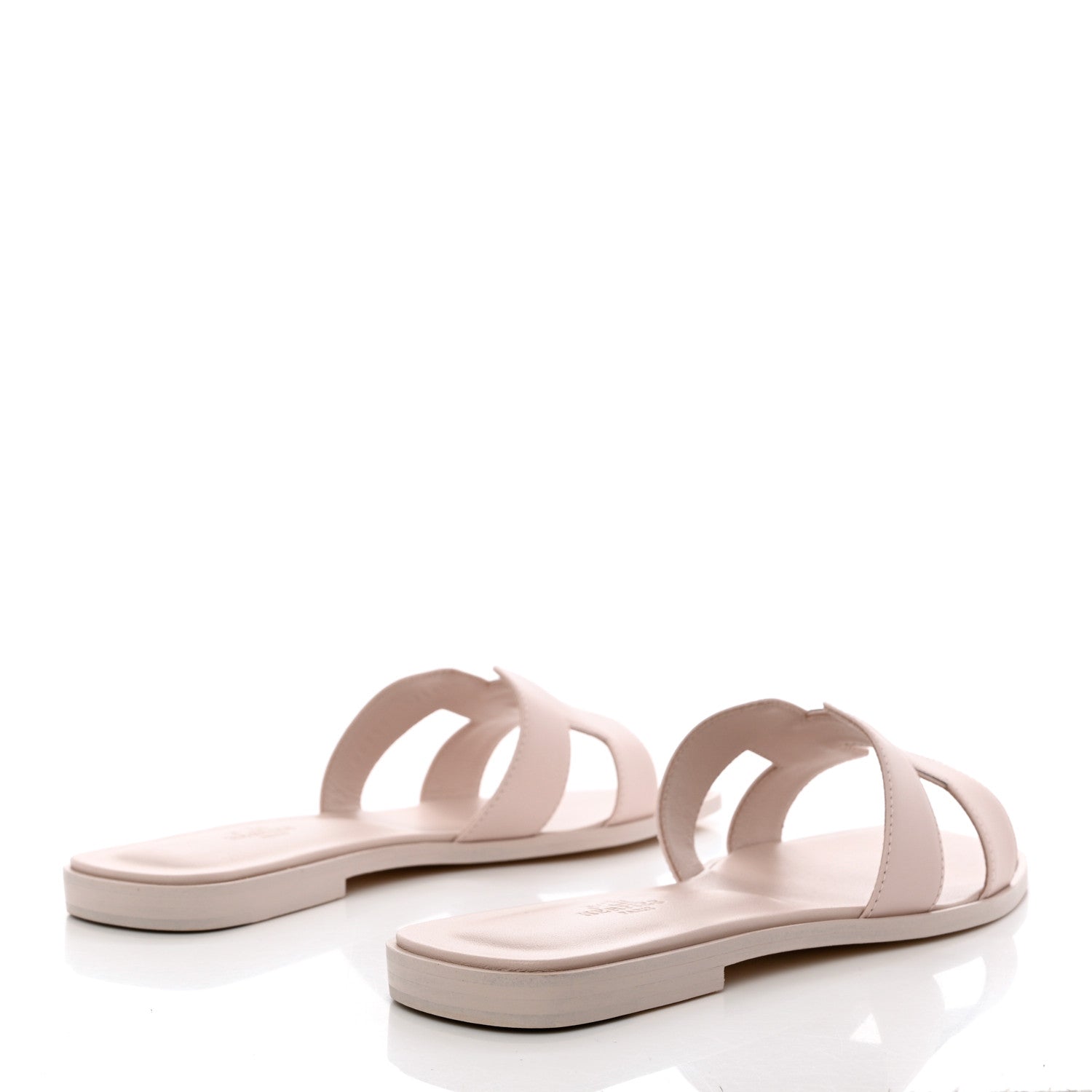 Hermes Box Calfskin Oran Sandals 38.5 Rose Pale 4 of 9
