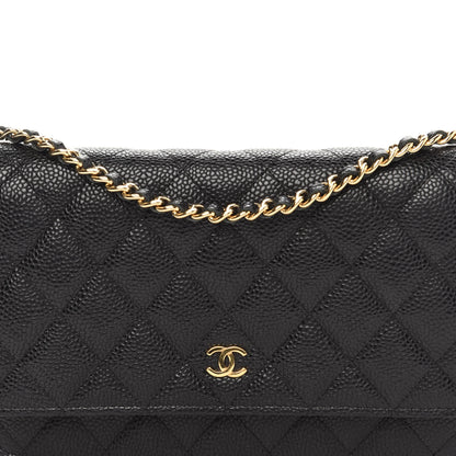 Chanel Caviar Quilted Wallet On Chain WOC Black 11 of 12