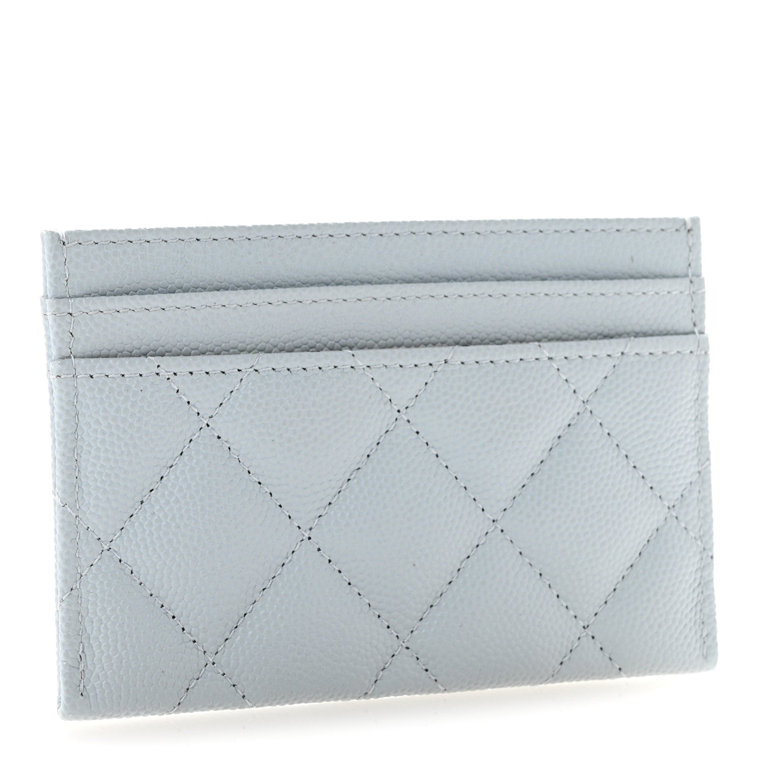 Chanel Caviar Quilted CC Logo Card Holder Light Blue 3 of 9