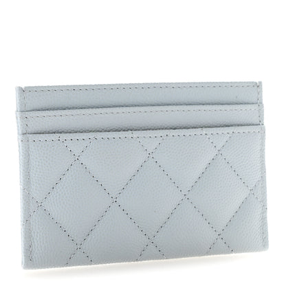 Chanel Caviar Quilted CC Logo Card Holder Light Blue 3 of 9