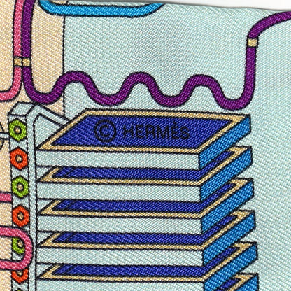 Hermes Silk La Maison des Carres Twilly Aqua Vert D'eau Rose Aqua 3 of 4