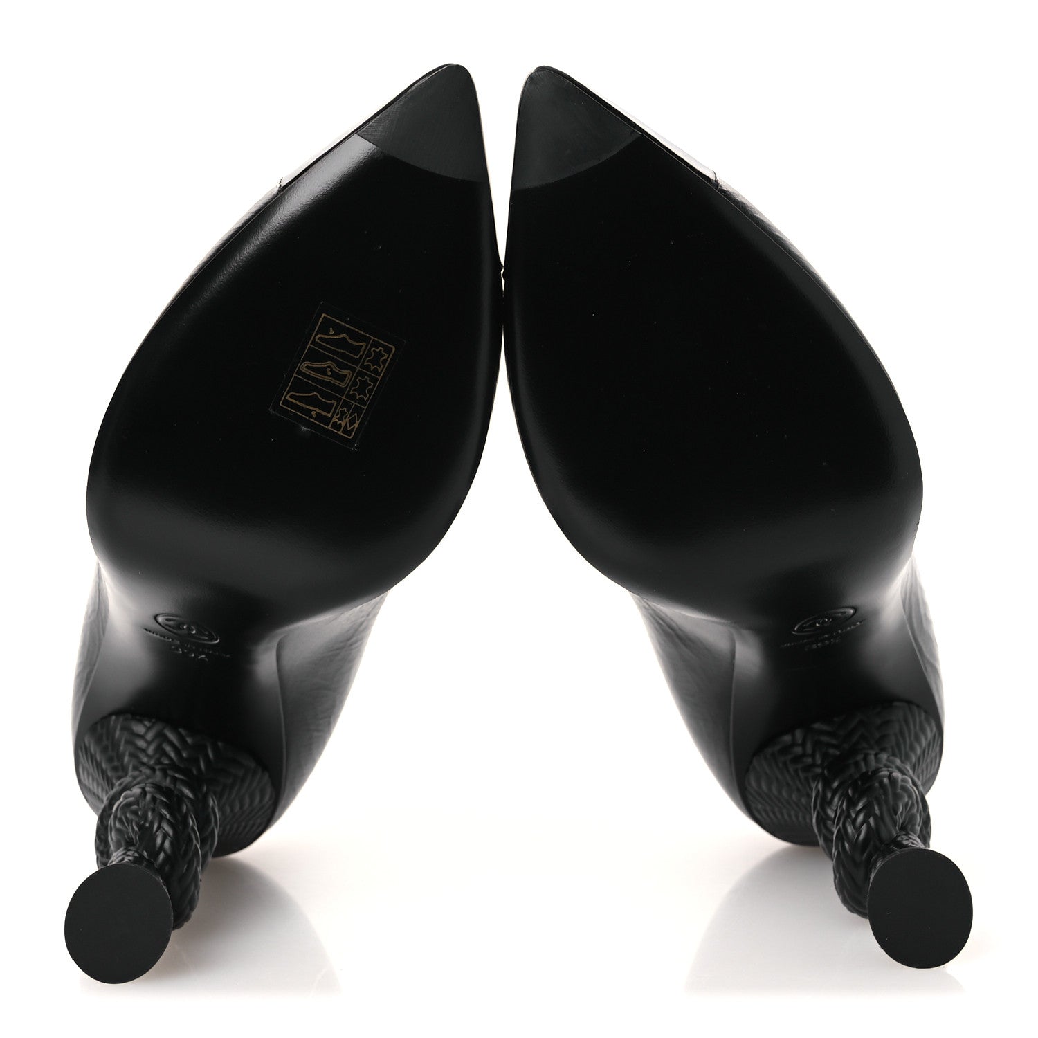 Chanel Crumpled Calfskin Knotted Heel Cap Toe Pumps 39.5 Black 7 of 14