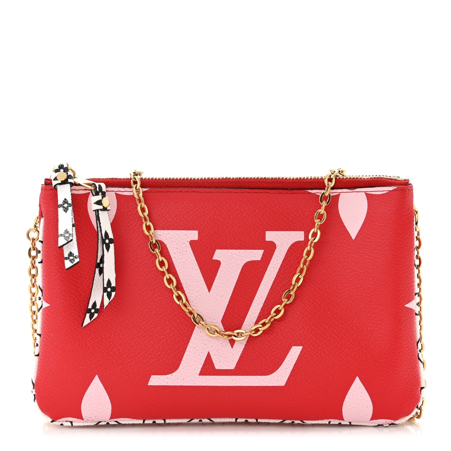 Louis Vuitton Monogram Giant Double Zip Pochette Rouge 1 of 13