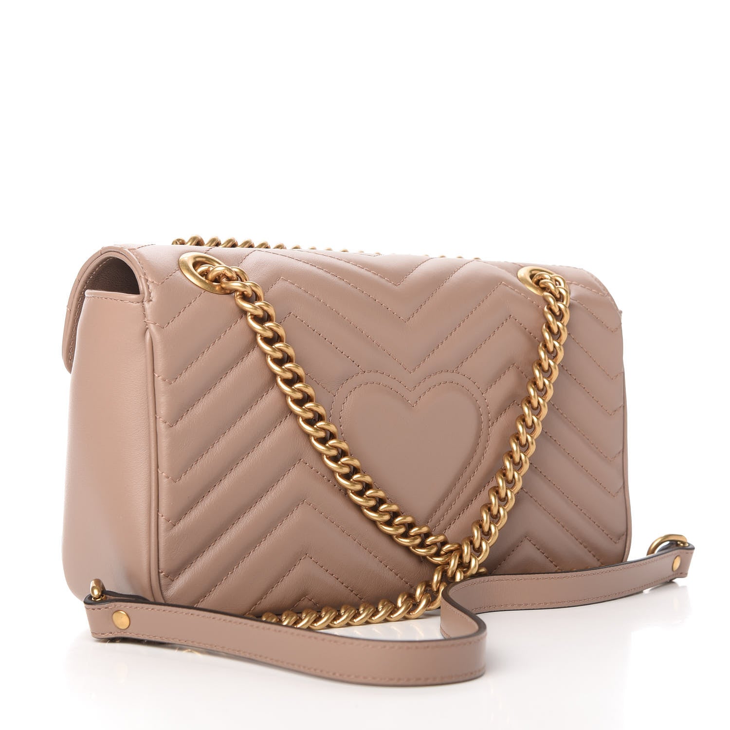 Gucci Calfskin Matelasse Small GG Marmont Shoulder Bag Porcelain Rose 3 of 10