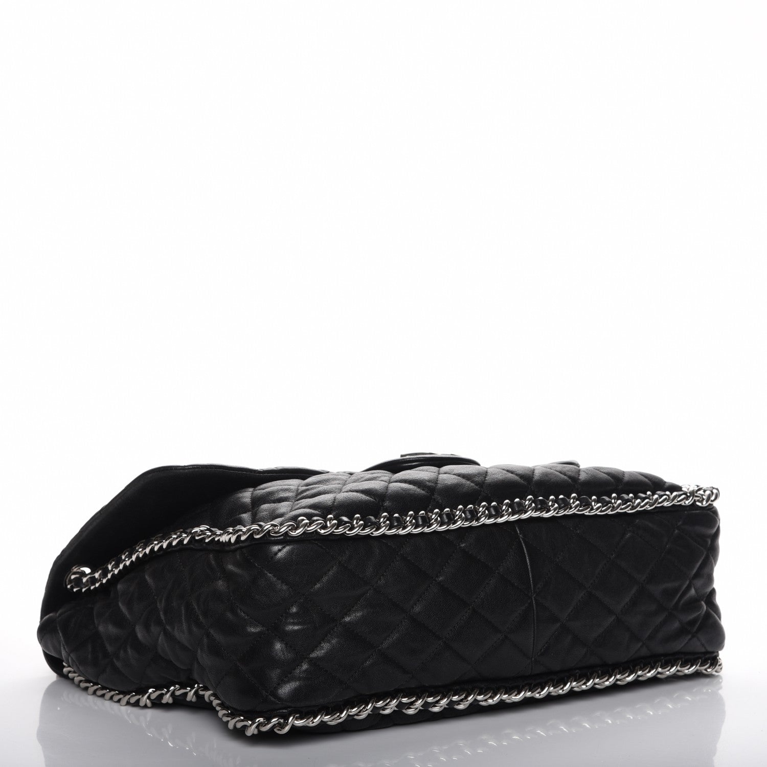 Chanel Washed Lambskin Quilted Maxi Chain Around Flap Black 4 of 8